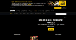 Desktop Screenshot of games.bwin.com